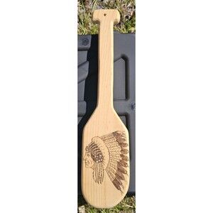 Hand Crafted Wood Burned By Hand NO Laser, Indian Theme Small 4x16 Wood Paddle
